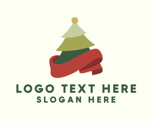 Holiday Christmas Tree Ribbon Logo