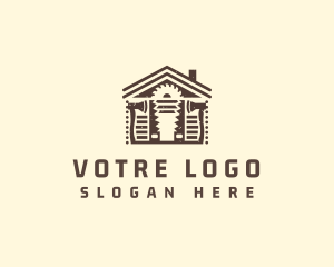 Cabin - Lumberjack Tool Carpentry logo design