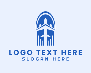 Travel Blogger - Blue Airplane Pilot logo design