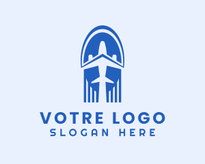 Aircraft - Blue Airplane Pilot logo design