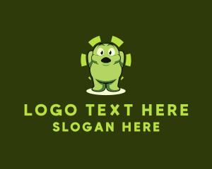 Cute - Astonished Green Alien logo design