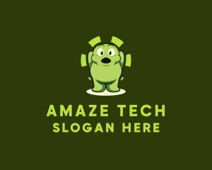 Astonished Green Alien logo design