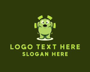 Alien - Astonished Green Alien logo design