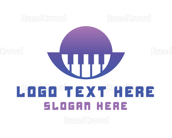 Gradient Piano Badge Logo