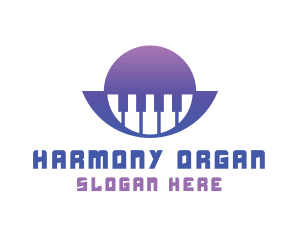 Organ - Gradient Piano Badge logo design