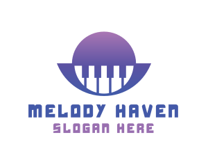 Ballad - Gradient Piano Badge logo design