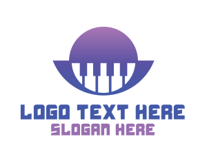 Organ - Gradient Piano Badge logo design
