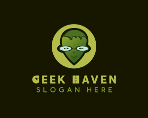 Nerdy - Geek Alien Gamer logo design
