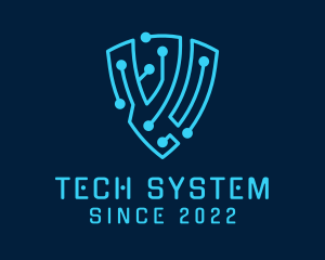 System - Software Circuit Shield logo design