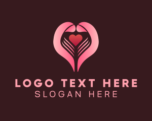 Gprs - Pink Heart Hand logo design