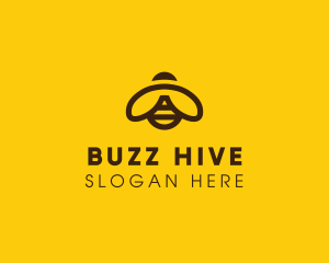 Brown Minimalist Bumblebee logo design