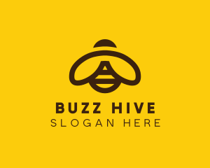 Brown Minimalist Bumblebee logo design