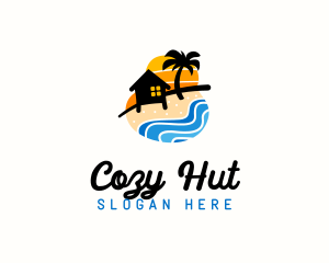 Hut - Seashore Camp Resort logo design