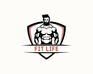 Fitness Muscle Man logo design