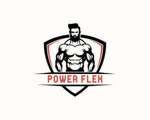 Muscle - Fitness Muscle Man logo design