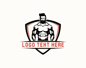 Crossfit - Fitness Muscle Man logo design