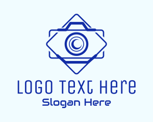Photo App - Camera Outline Badge logo design