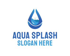 Wet - Water Splash Droplet logo design
