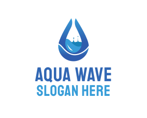 Water Splash Droplet logo design