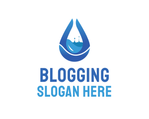 Drinking Water - Water Splash Droplet logo design