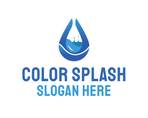 Water Splash Droplet logo design