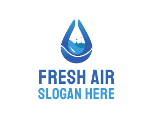 Water Splash Droplet logo design