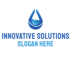 Sterilized - Water Splash Droplet logo design
