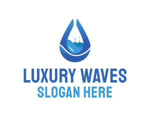 Water Splash Droplet logo design