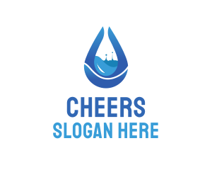 Fresh - Water Splash Droplet logo design
