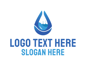 Research Facility - Water Splash Droplet logo design