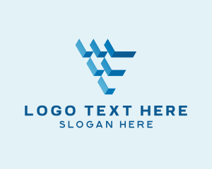Online - Network Telco Letter V logo design