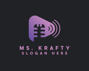 Broadcaster - Media Microphone Podcast logo design