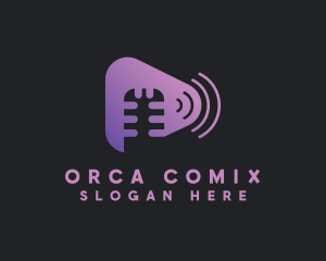 Singer - Media Microphone Podcast logo design