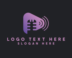 Podcast - Media Microphone Podcast logo design