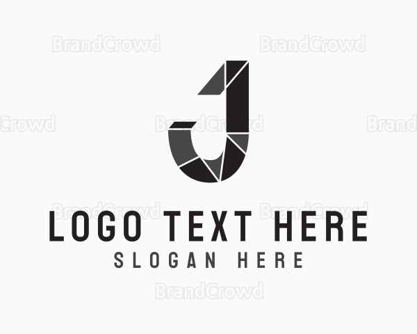 Origami Shapes Letter J Logo