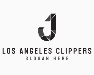 Origami Shapes Letter J Logo