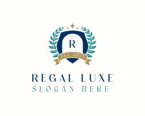 Regal Shield Wreath logo design