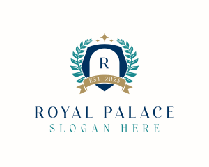 Regal Shield Wreath logo design