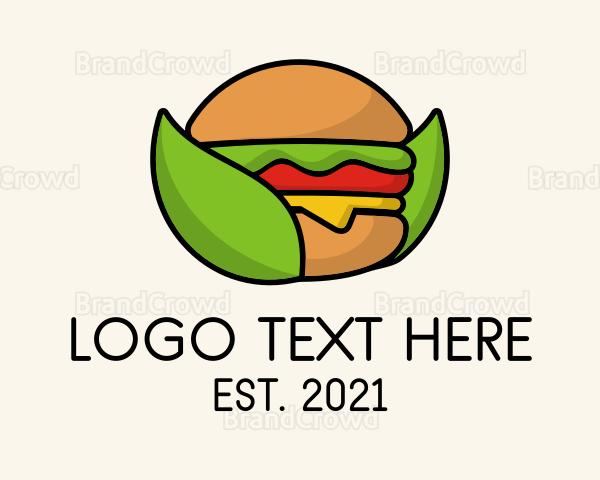 Organic Hamburger Sandwich Logo