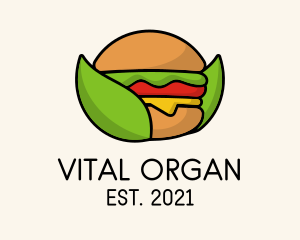 Organic Hamburger Sandwich   logo design