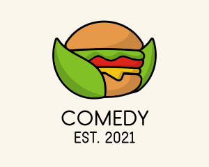 Food Stall - Organic Hamburger Sandwich logo design