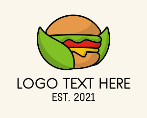 Food Delivery - Organic Hamburger Sandwich logo design