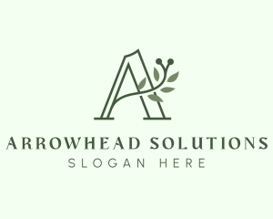 Green Plant Letter A logo design