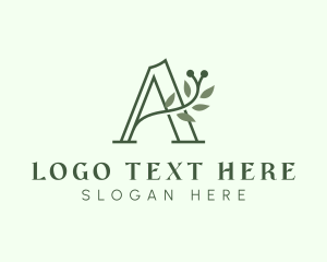 Gardener - Green Plant Letter A logo design