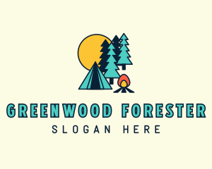 Night Forest Campsite logo design