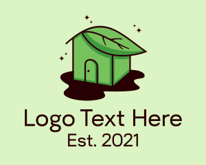 Natural - Eco Leaf House logo design