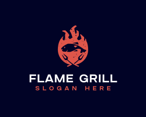 Grilling - Seafood Fish Grill logo design