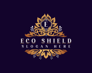 Elegant Floral Shield logo design