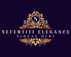 Elegant Floral Shield logo design