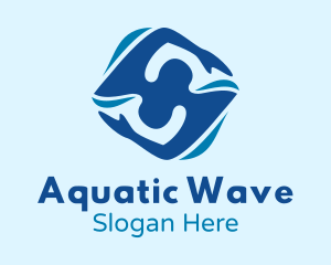 Swimmer - Blue Swimmer Athlete logo design